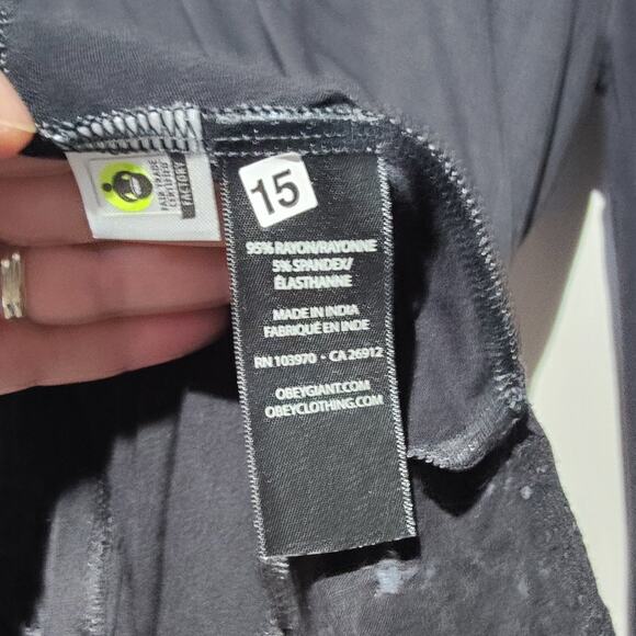 Obey Womens Sz M Black Mazzy Dress Embroidered Keyhole Flare Sleeves Witchy Goth - Picture 5 of 8